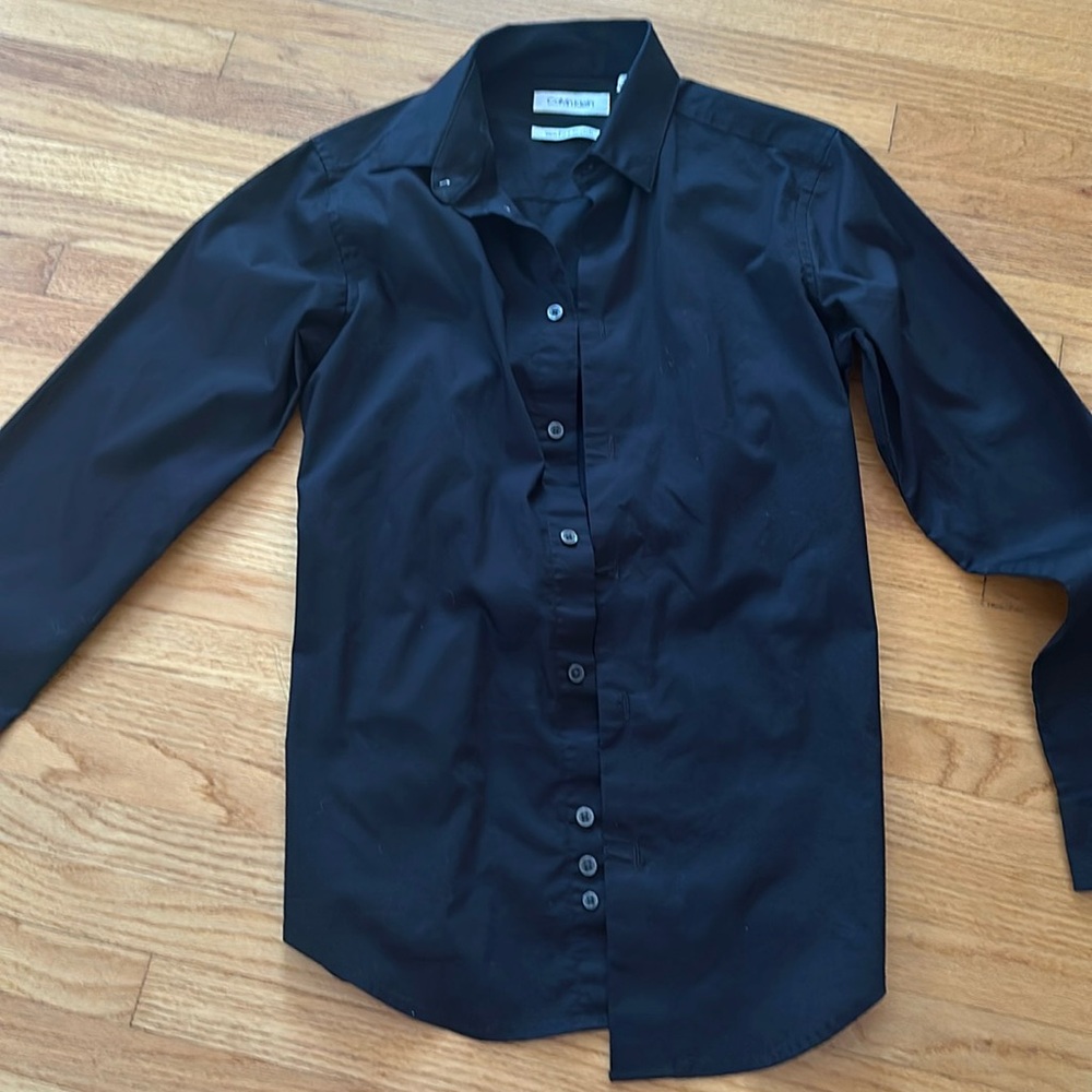 Kids Black Calvin Klein Dress Shirt